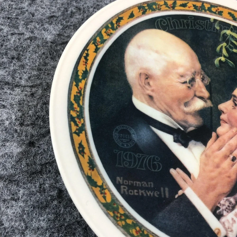 Vintage 1976 Knowles Norman Rockwell Golden Christmas Plate USA‎ Limited Edition